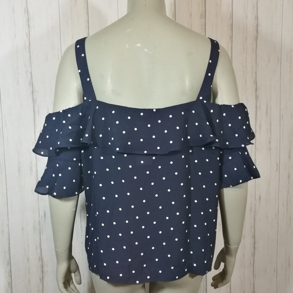 J CREW Polka Dot Ruffle Tank Top Plus Size 16 - Picture 3 of 7